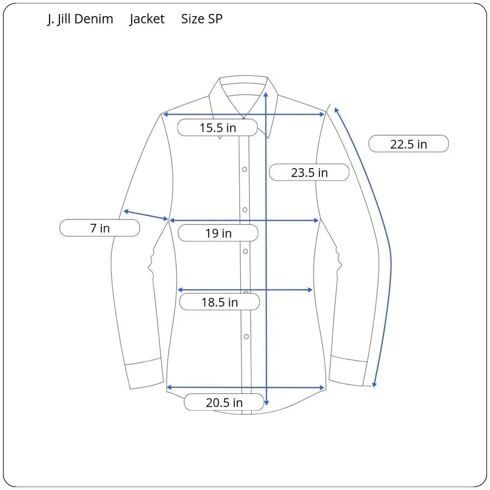 J Jill Denim Jean Jacket Women’s Small Petite Blue Frayed Details Boho Retro - Picture 9 of 9